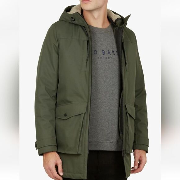 Ted Baker  Green Men's Vinny Parka Jacket Size 3 (Medium) - Picture 3 of 14